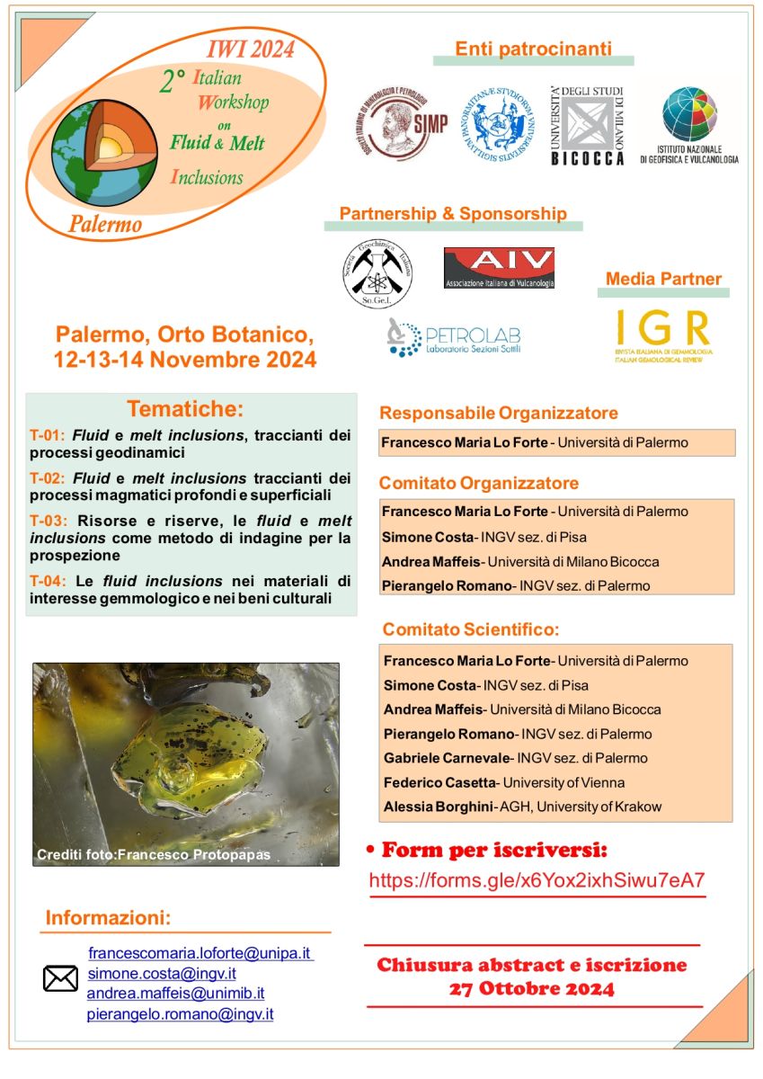 Second Italian Workshop on Fluid & Melt Inclusions